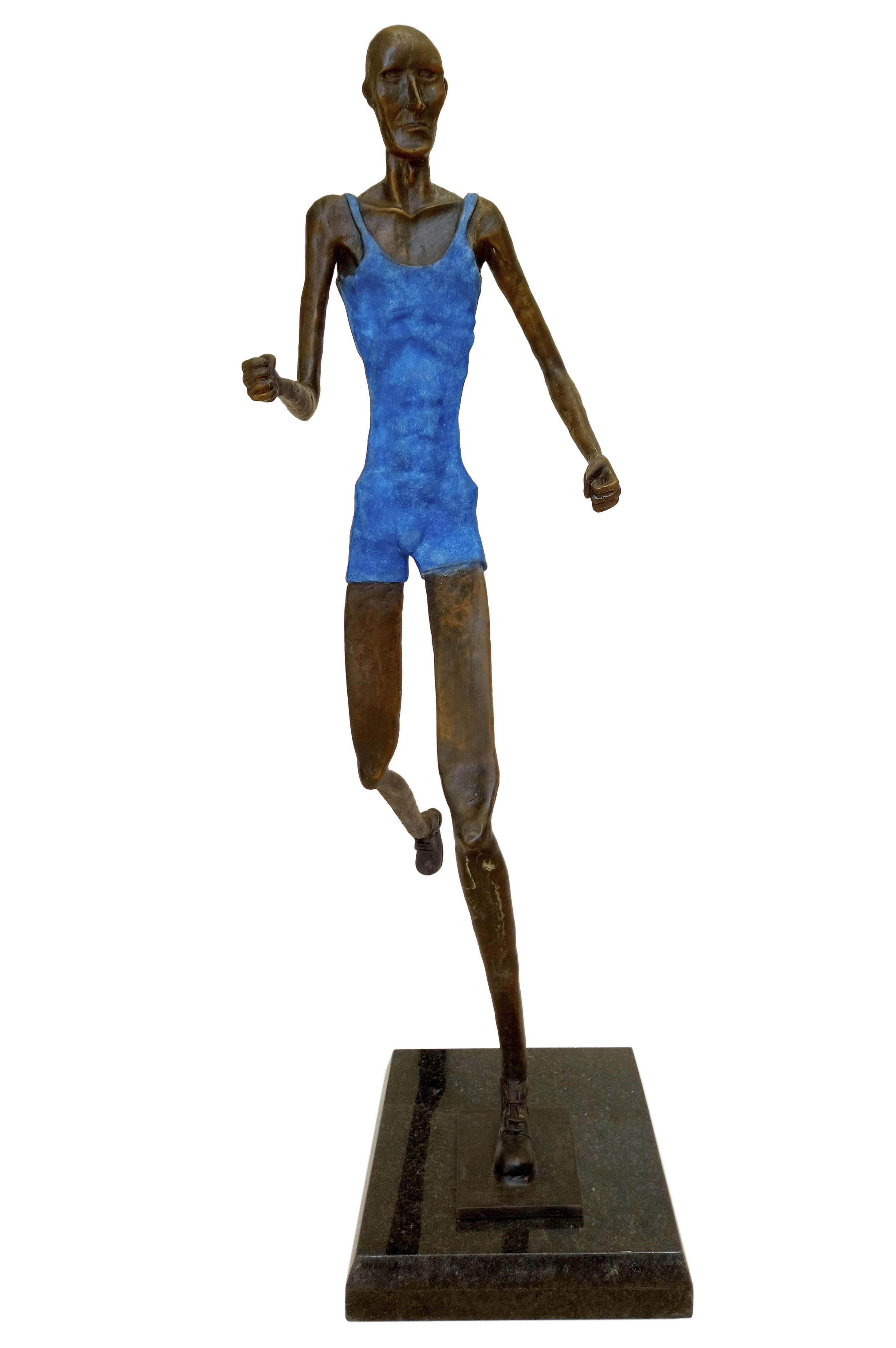 CORREDOR EN AZUL, bronce