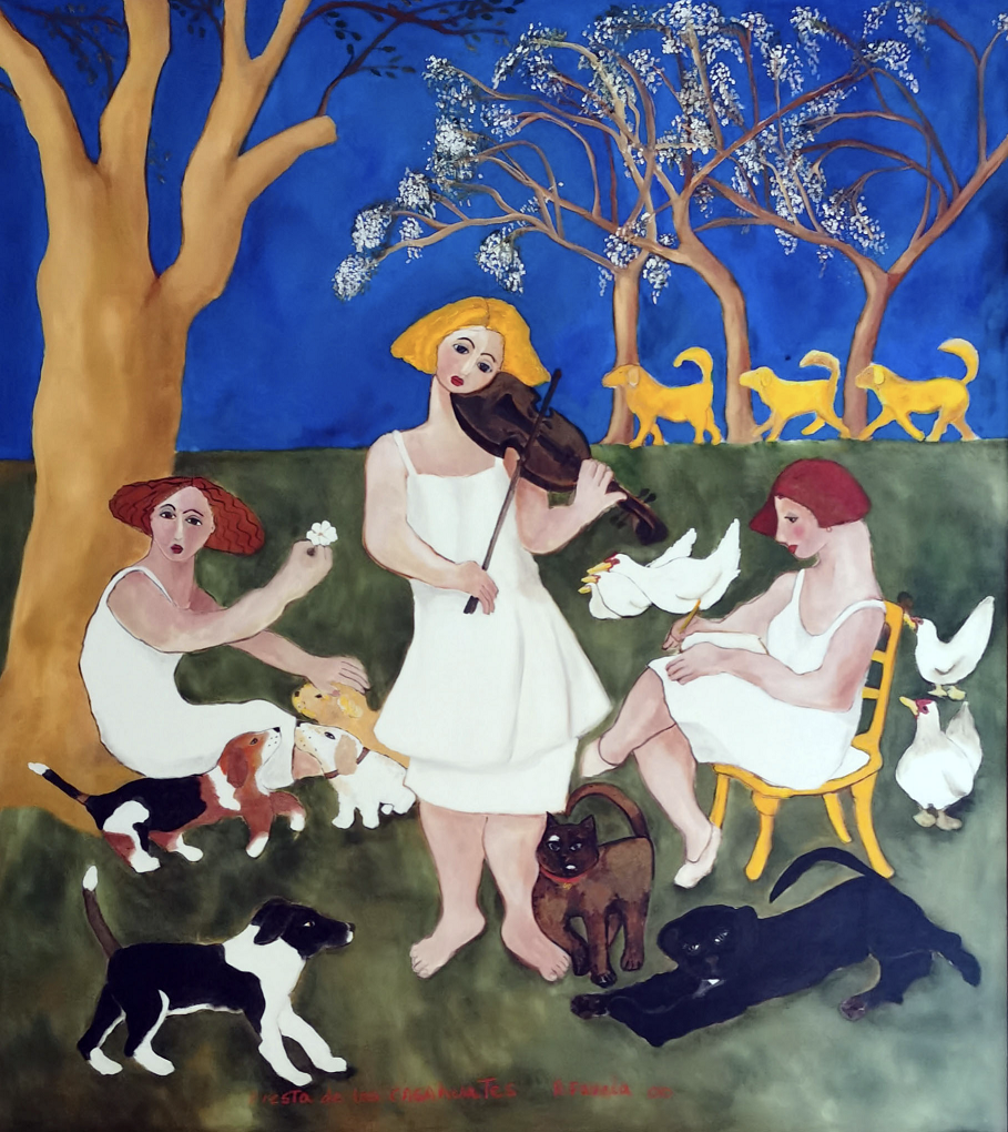 LA FIESTA DE LOS CAZAHUATES, 2000,   oil on canvas , 200 cm x 180 cm