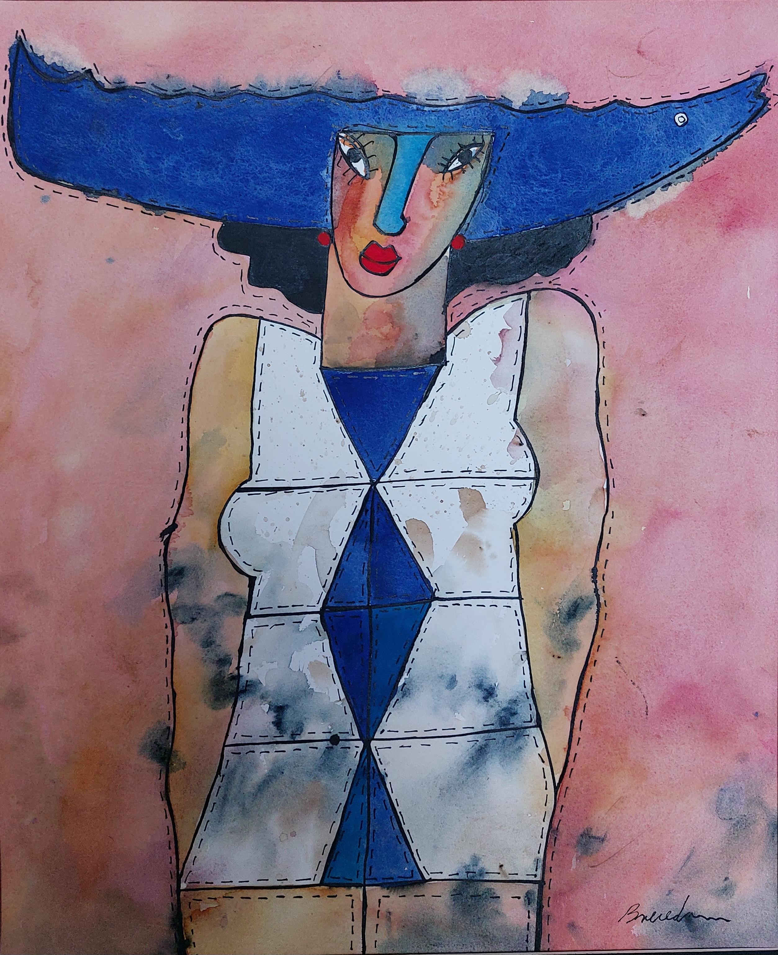 HADA AZUL, acuarela sobre papel, 60 cm x 50 cm