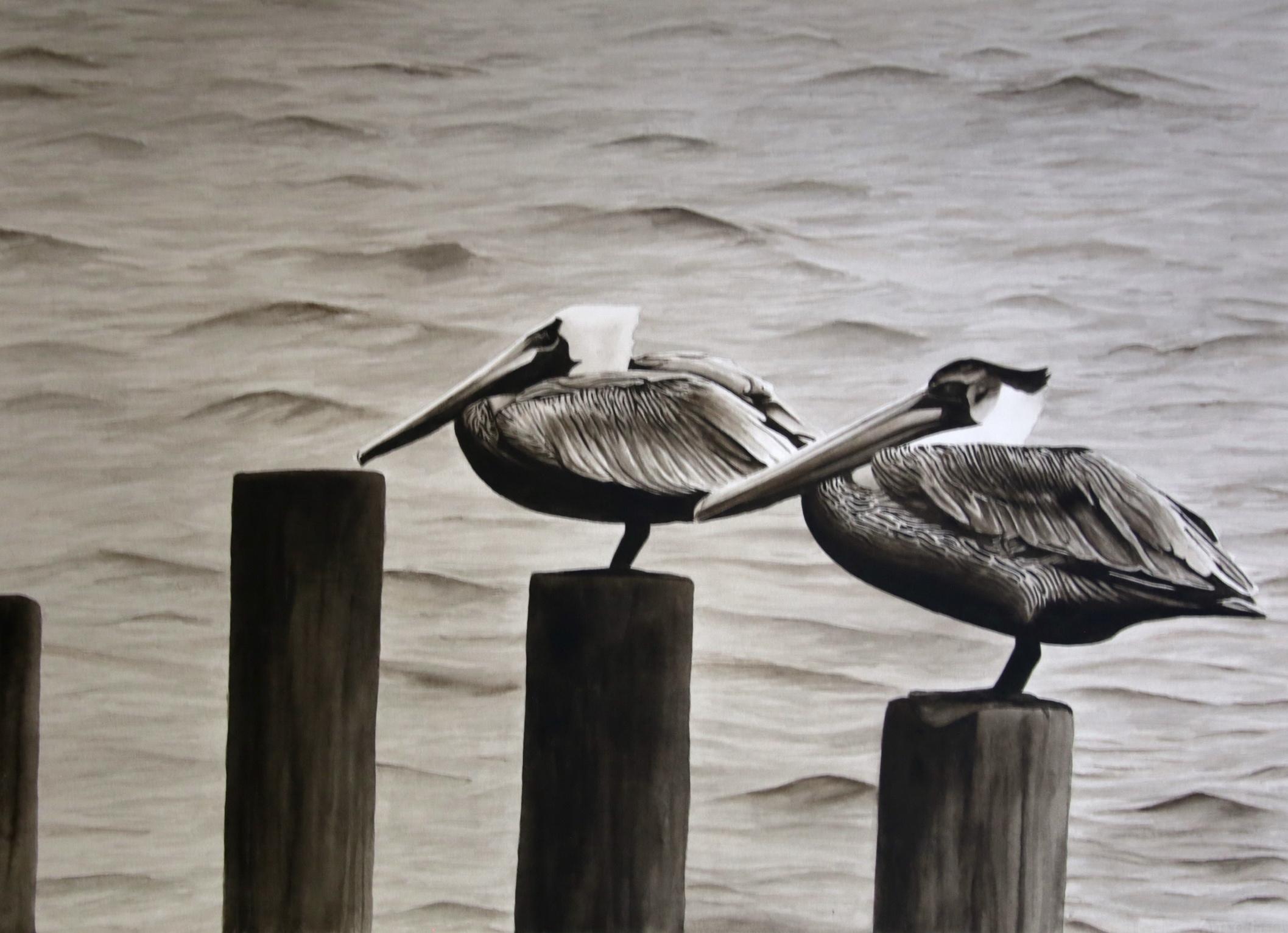 DOS PELICANOS, watercolor on paper, 55 cm x 75 cm