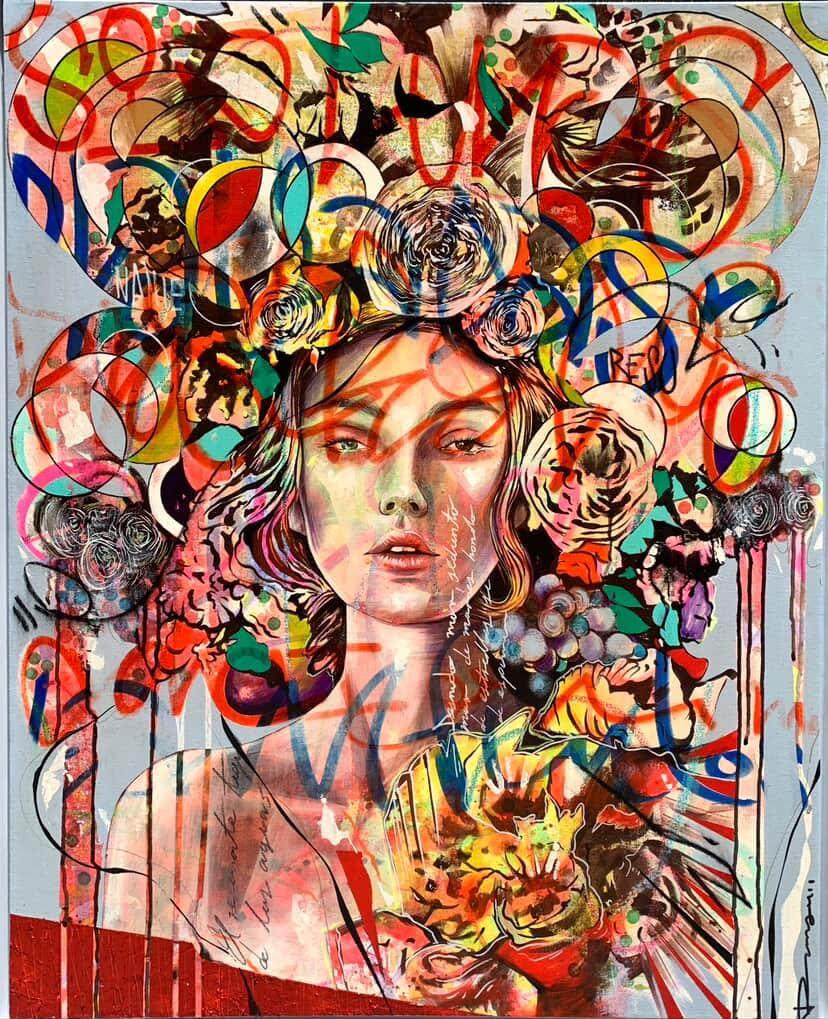 RESONANTE, técnica mixta sobre tela, 100 cm x 80 cm