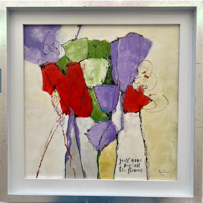 JUST , encauso sobre MDF, 40 cm x 40 cm