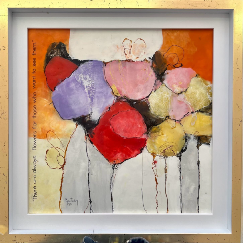 WANT TO SEE THEM, encaustic on wood, 40 cm x 40 cm