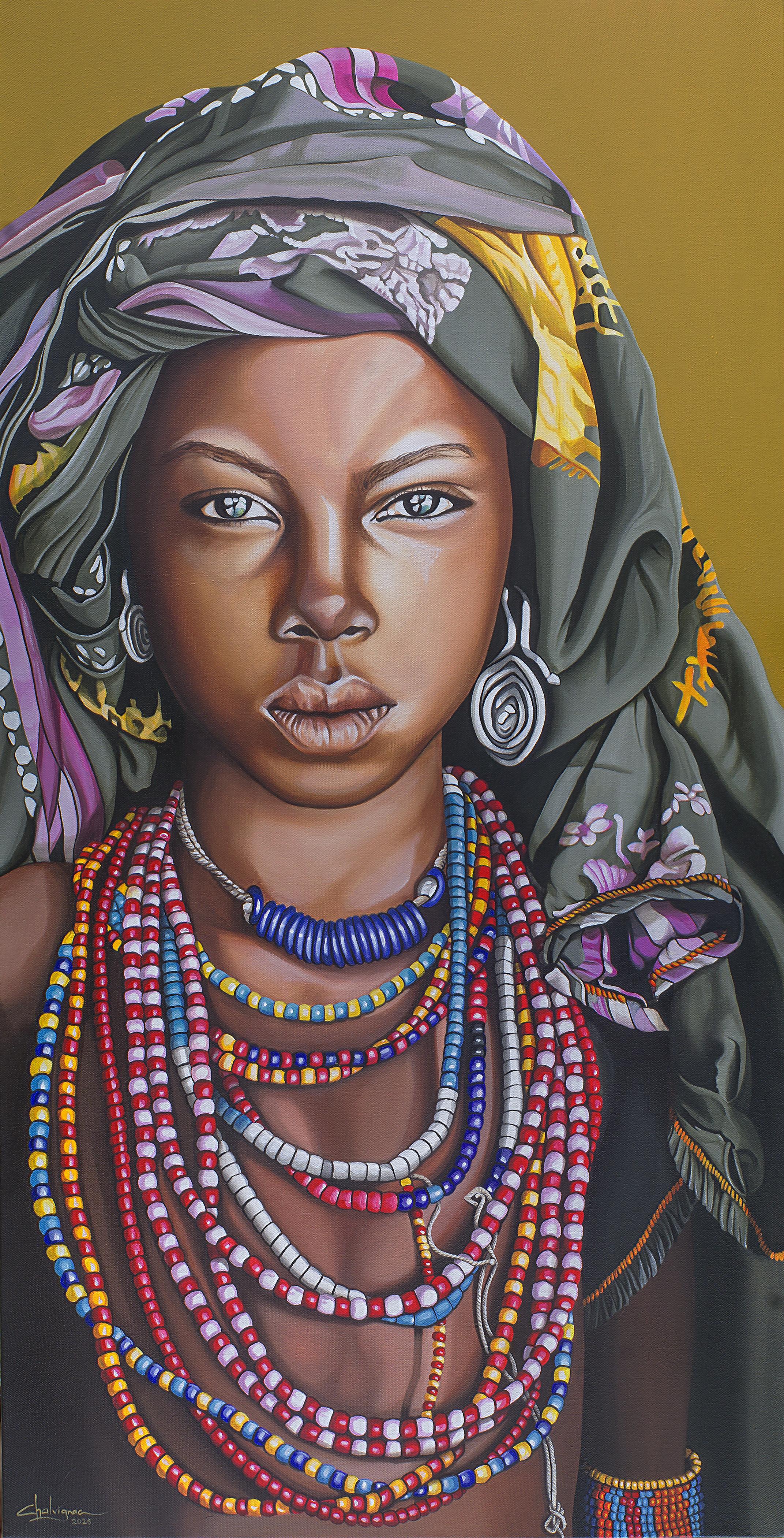 NIÑA ARBORE, acrílico sobre tela , 130 cm x 65 cm