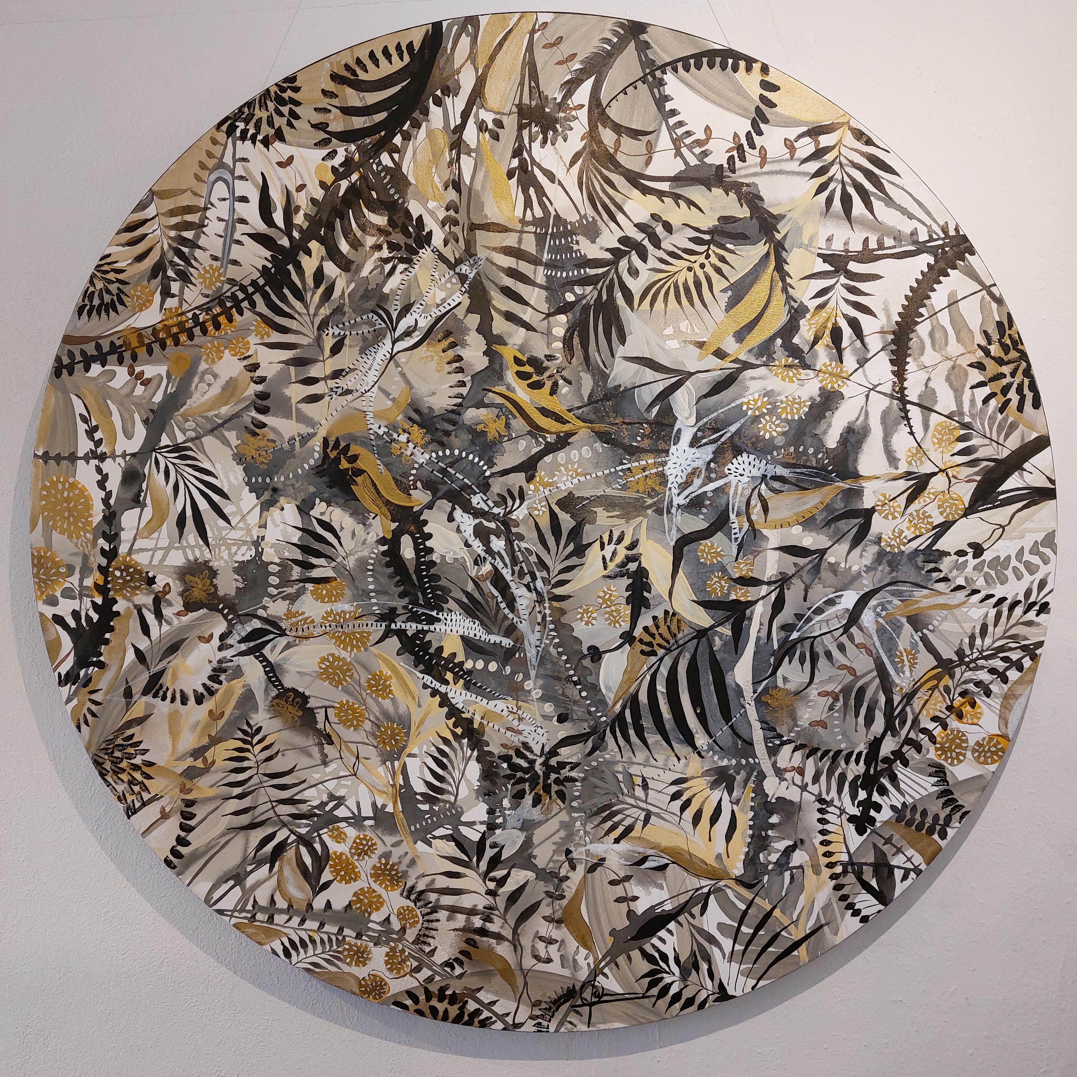 TROPICAL, acrílico sobre tela, 150 cm diíametro