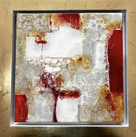 ESPACIOS, encaustic on wood, 30 cm x 30 cm