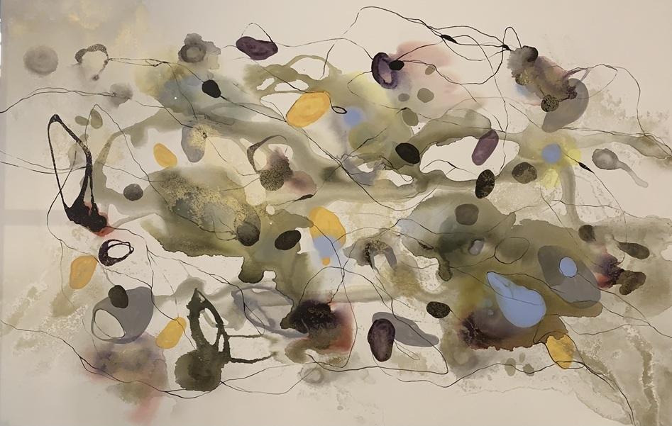 ATMOS FESTIVOS,  mixed media on canvas, 100 cm x 150 cm