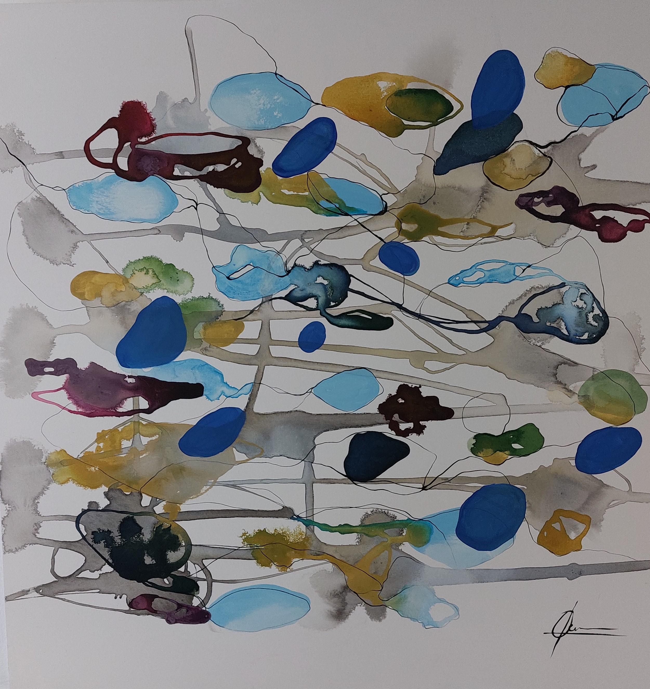 INGRAVIDO, acr&iacute;lico sobre tela, 120 cm x 120 cm