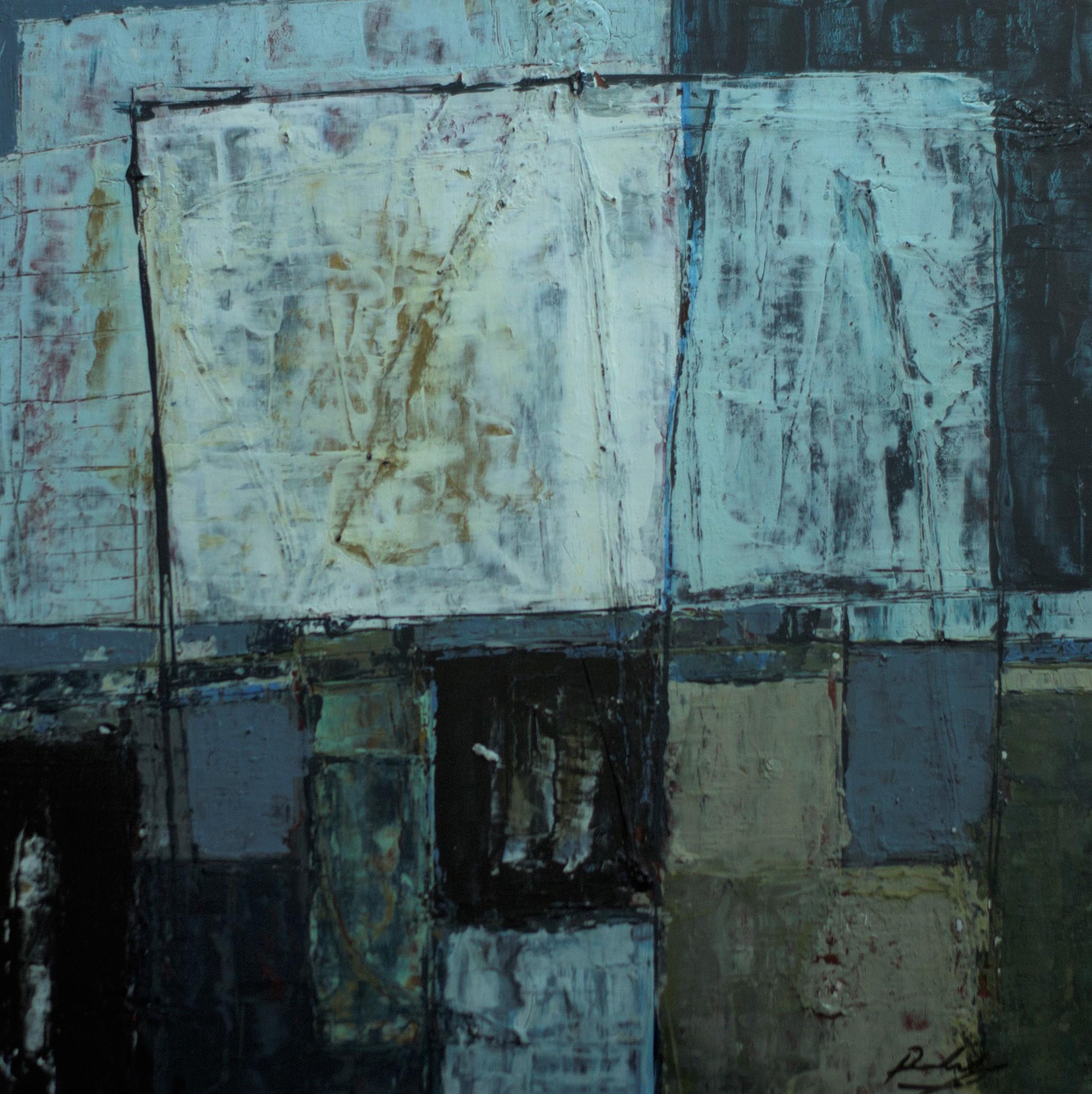 CAJA DE AGUA # 6, acrílico sobre papel, 35 cm x 35 cm
