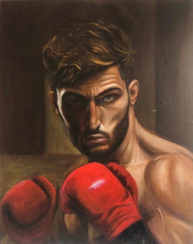 BOXER # 1, oil on canvas, 75 cm x 60 cm