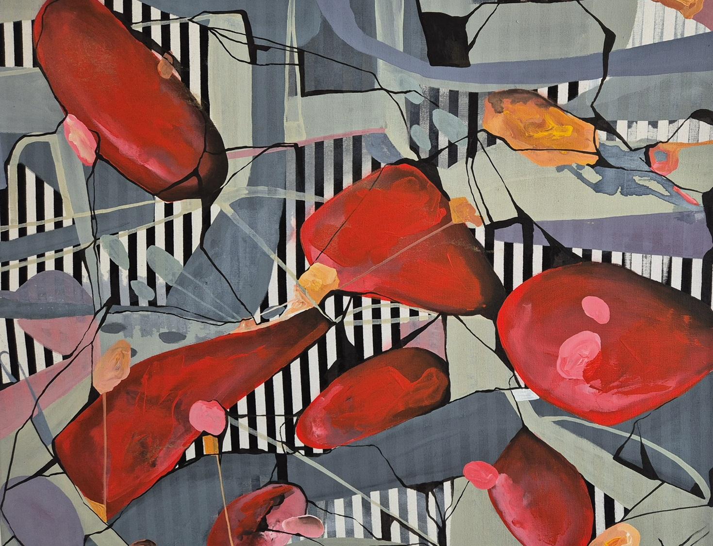 ATOMOS CONECTADOS,  mixed media on canvas, 80cm x 100