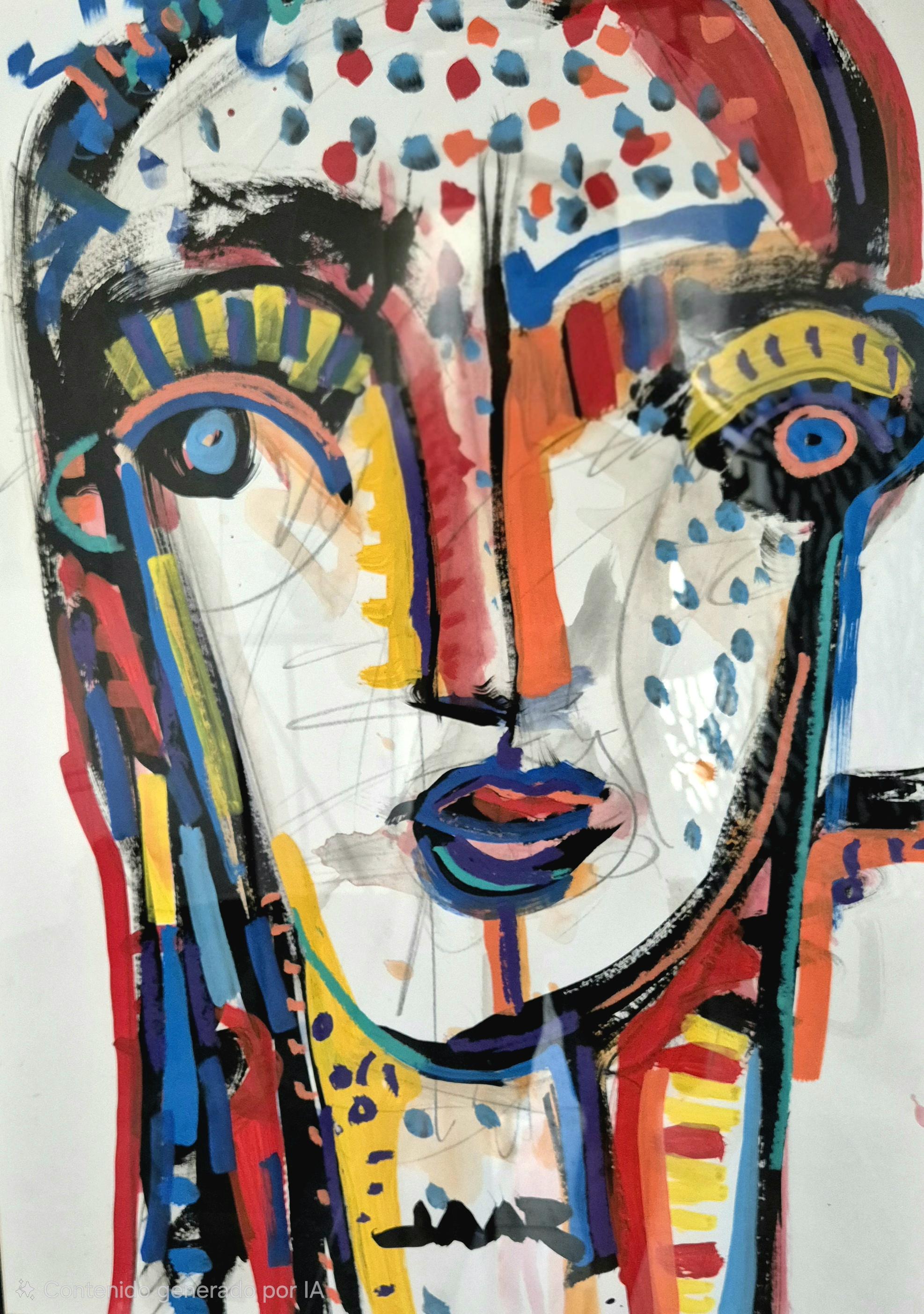 CARAS VEMOS # 39, mixed media on paper 75 cm x 55 cm