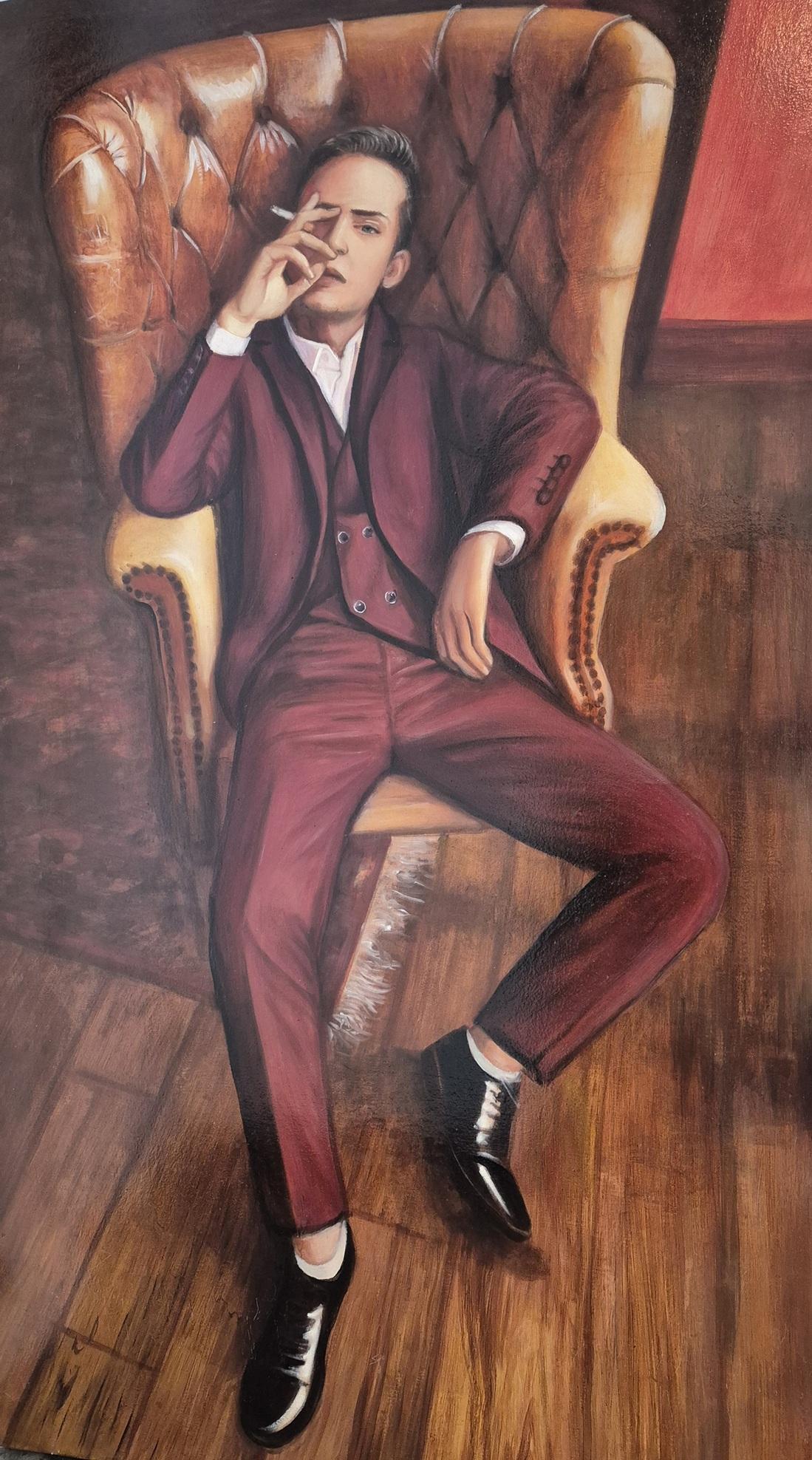 RELAXED, oil on canvas, 150 cm x 88 cm