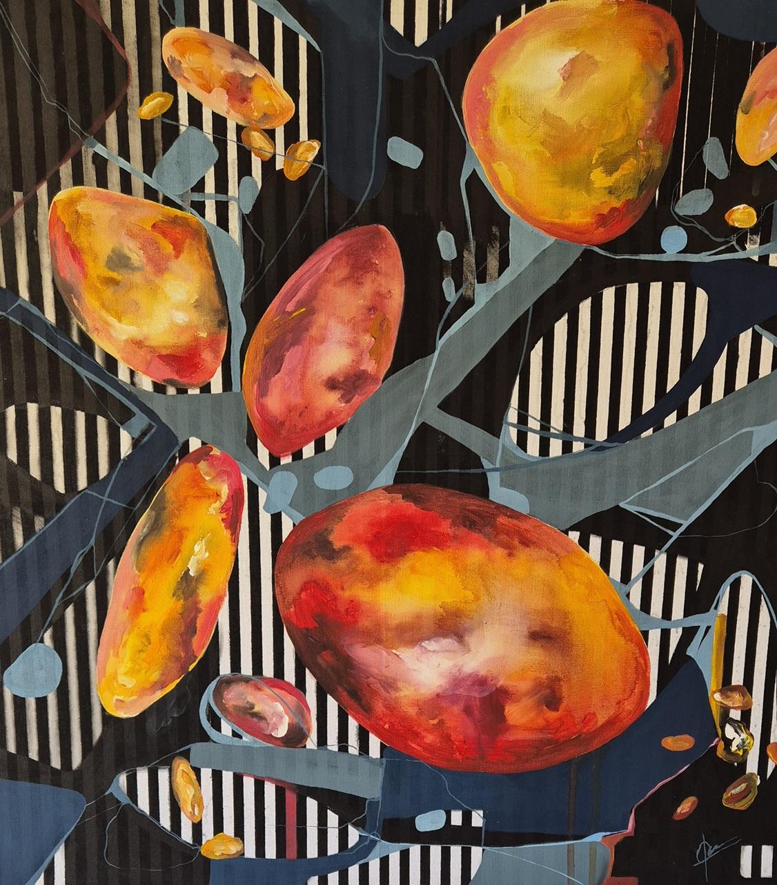 FLOTANTE, mixed media on canvas,  100 cm x 100 cm