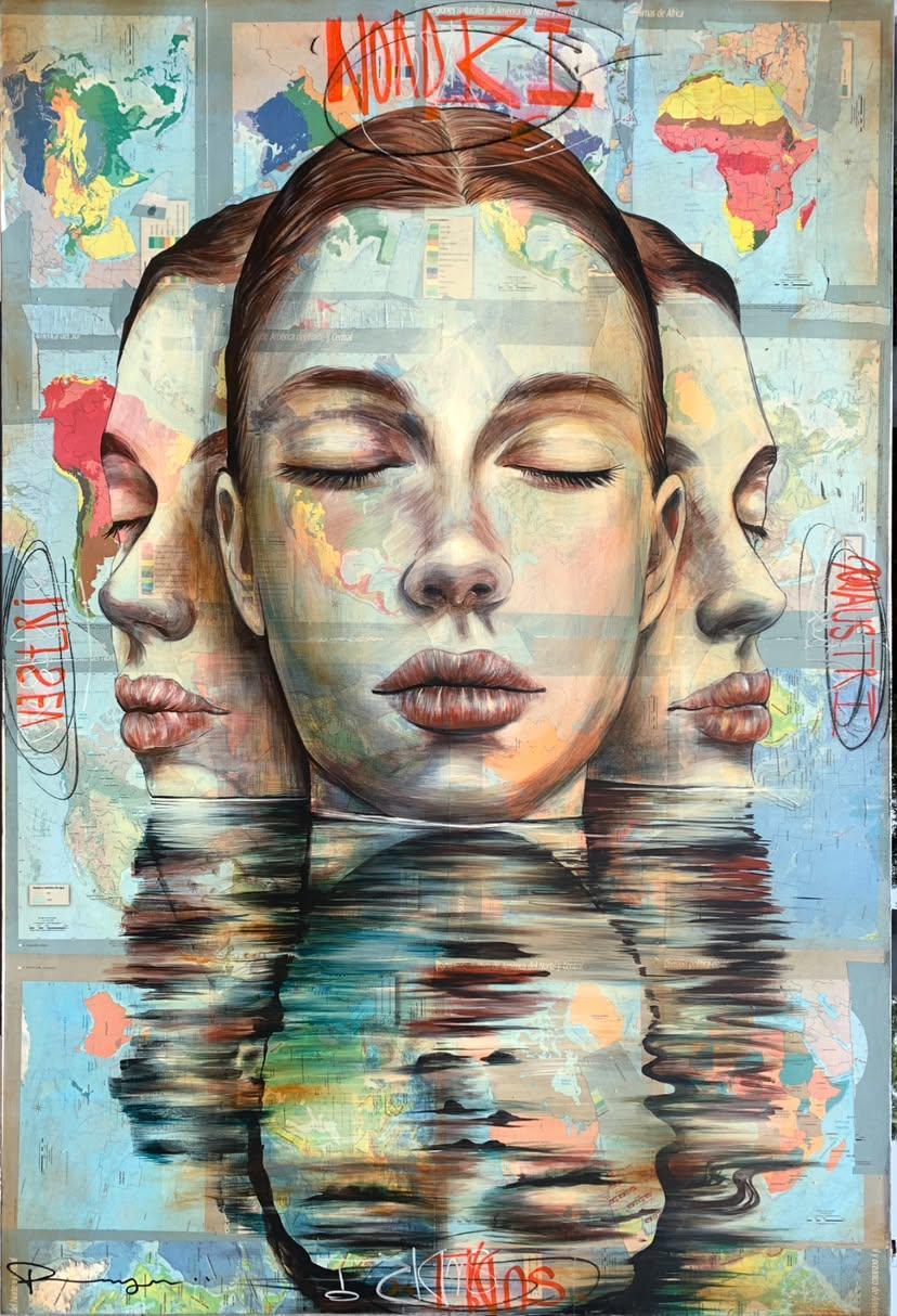 PUNTOS CARDINALES, técnica mixta sobre tela, 150 cm x 100 cm