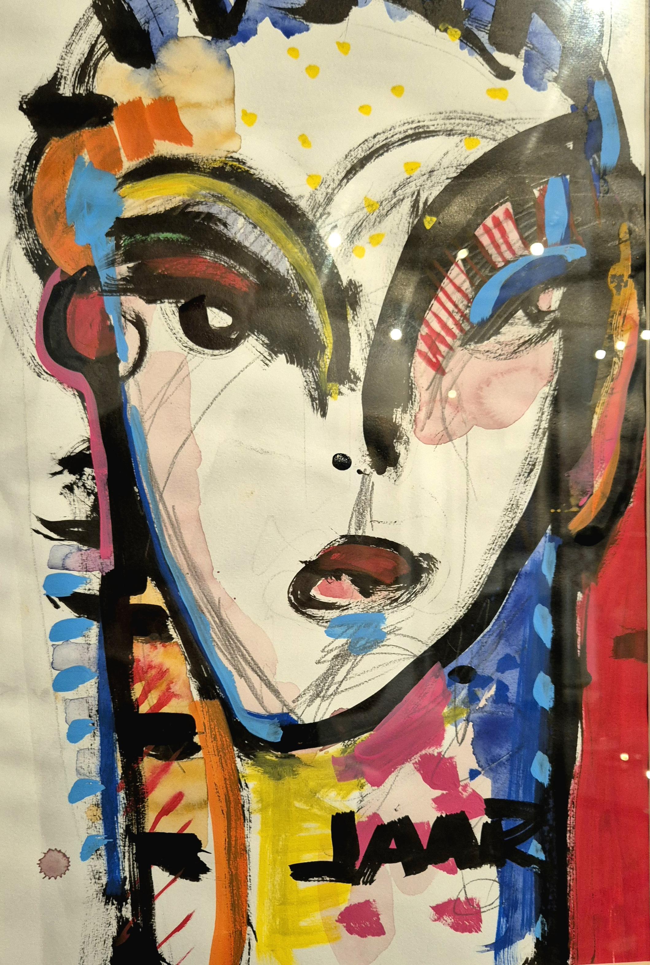 CARAS VEMOS # 54,  mixed media on paper,  46 cm x 32 cm