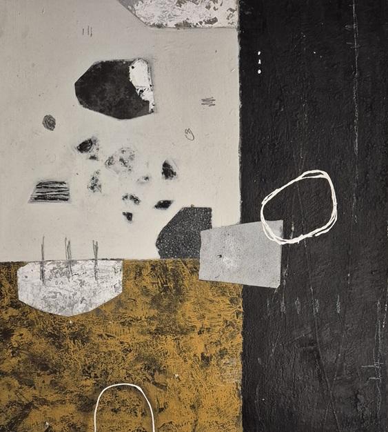 ABSTRACTO # 39, mixta sobre tela, 44 cm x 40 cm