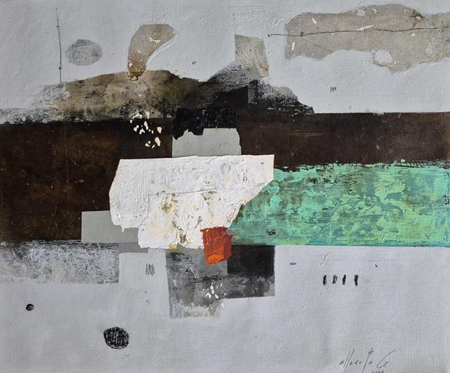 ABSTRACTO # 44, mixed media on canvas,  55 cm x 65 cm